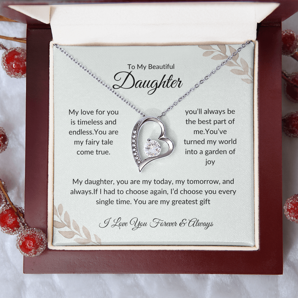 Christmas Necklace for Daughter | Forever Love Pendant | Holiday Gift Idea
