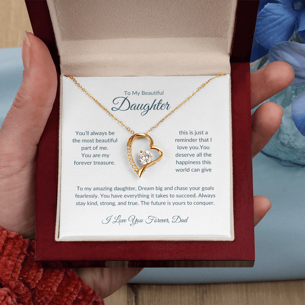 To My Beautiful Daughter | Heart Pendant Necklace | Love Dad
