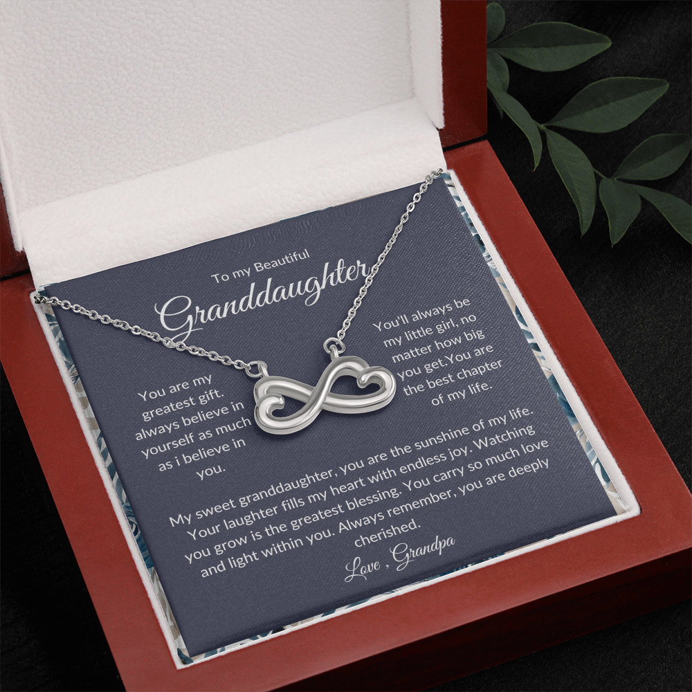 To My Granddaughter - Heart Necklace - Love Grandpa
