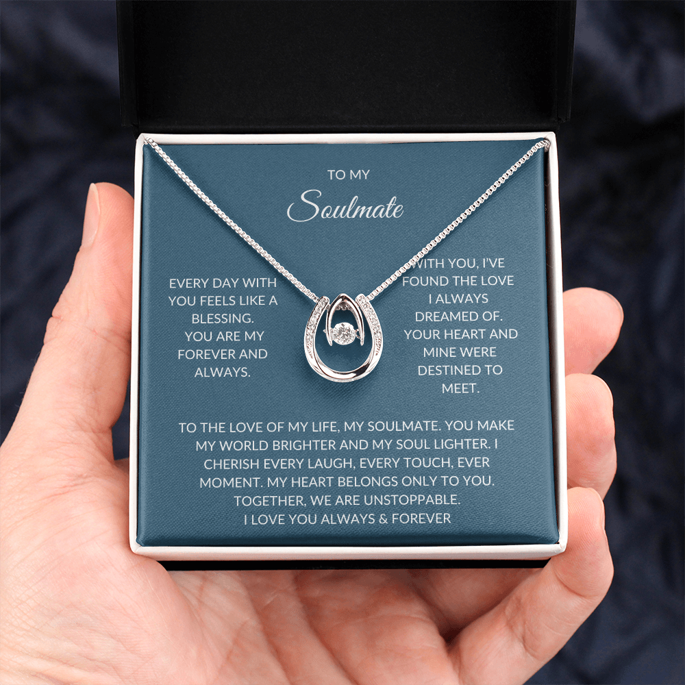 To My Soulmate – Dazzling Necklace Gift Set with Heartfelt Note