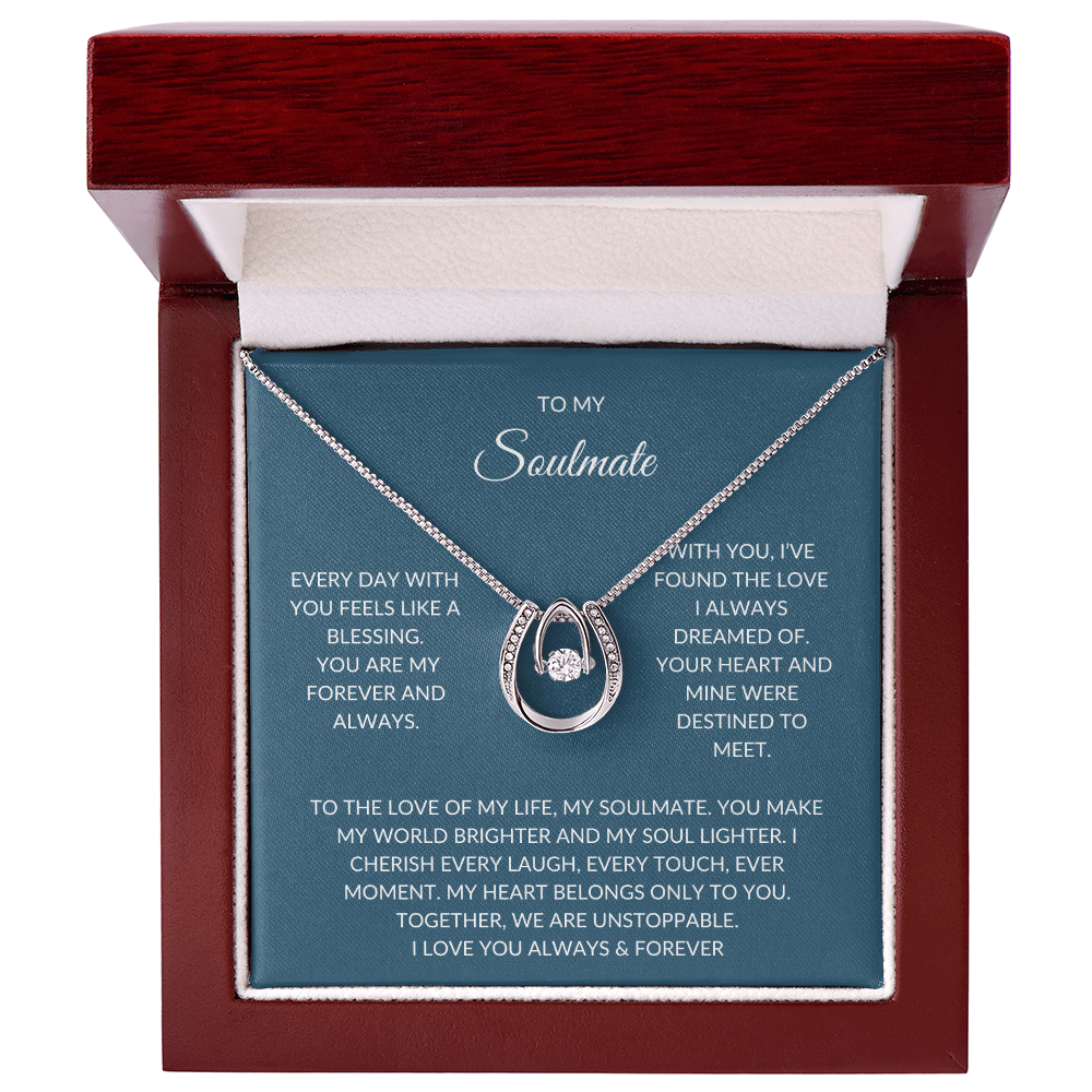 To My Soulmate – Dazzling Necklace Gift Set with Heartfelt Note