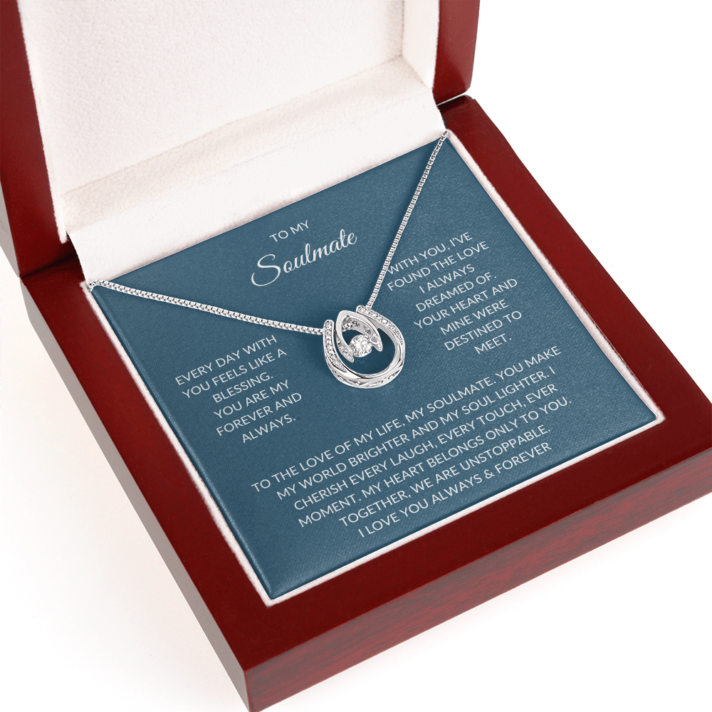To My Soulmate – Dazzling Necklace Gift Set with Heartfelt Note