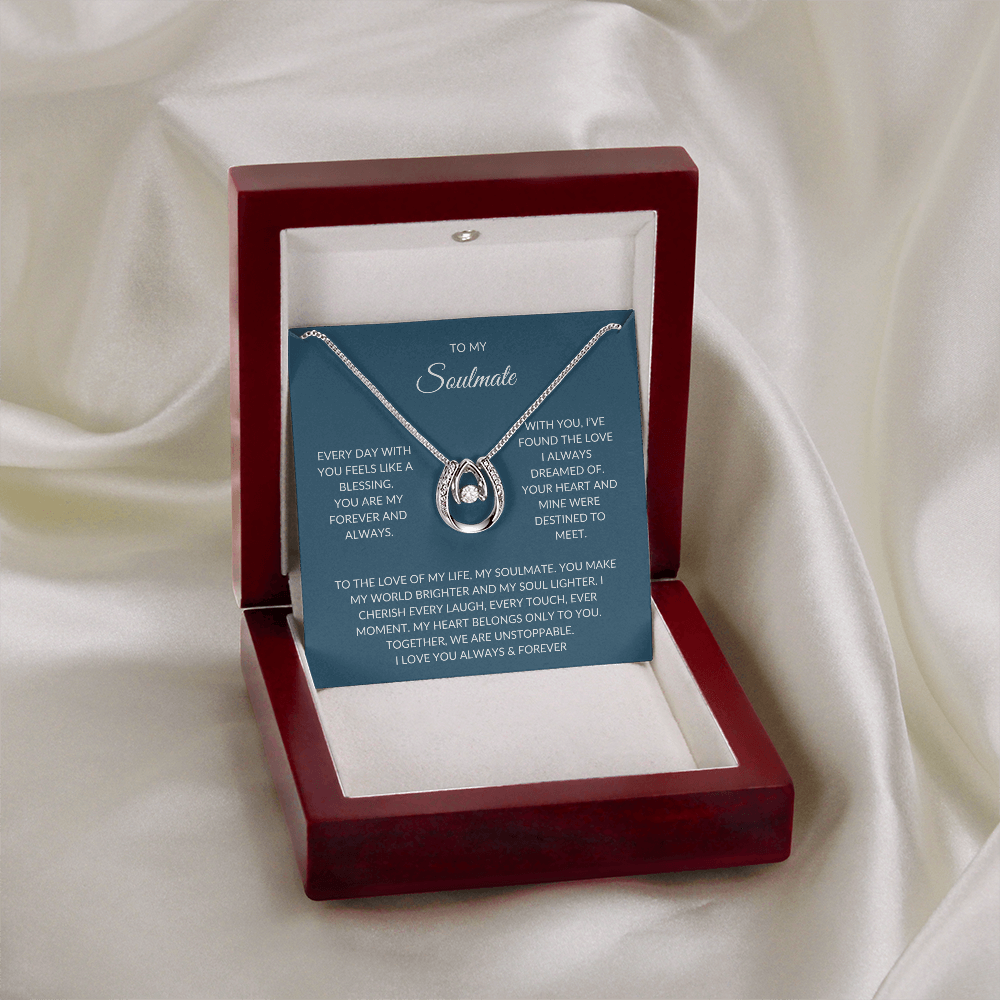 To My Soulmate – Dazzling Necklace Gift Set with Heartfelt Note