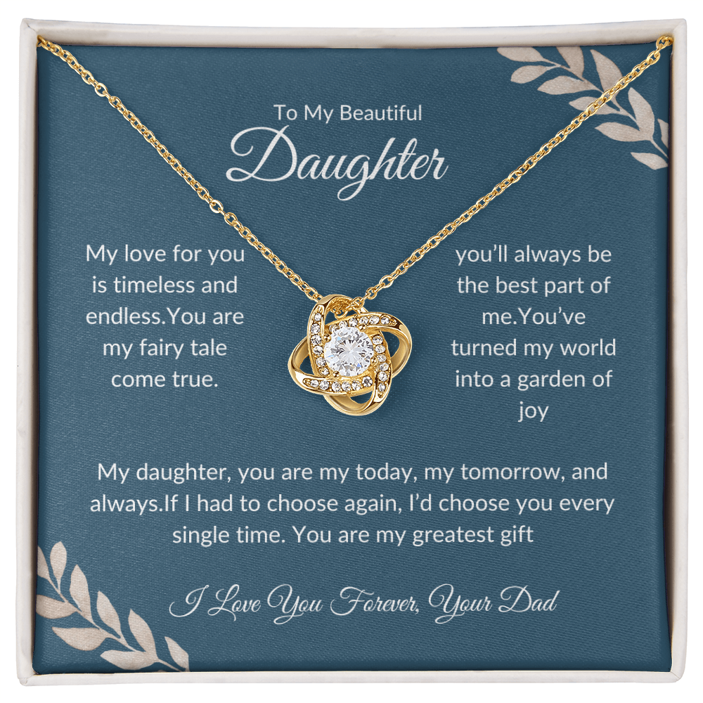 Daughter Birthday Gift | To My Daughter Love Knot Necklace