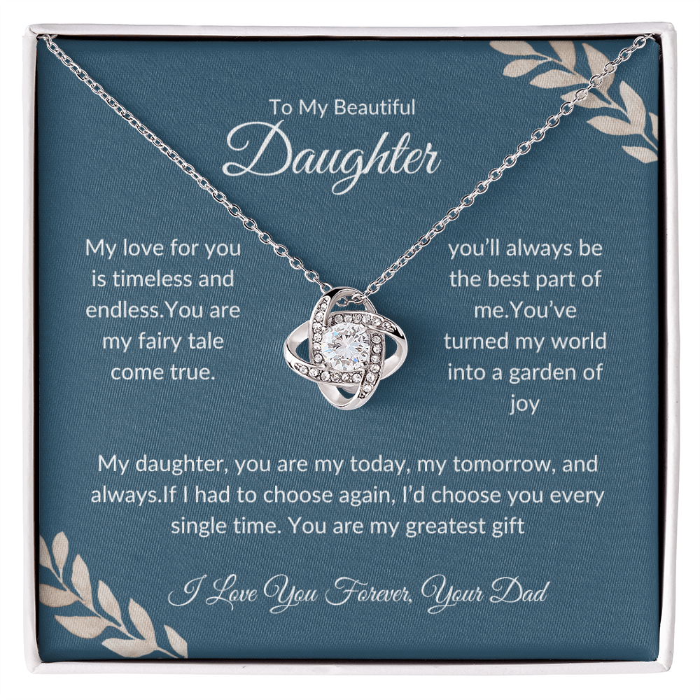 Daughter Birthday Gift | To My Daughter Love Knot Necklace