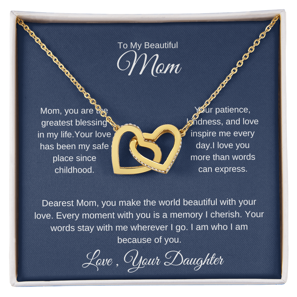 Mom Jewelry Gift – Elegant Heart Pendant That Says “I Love You”