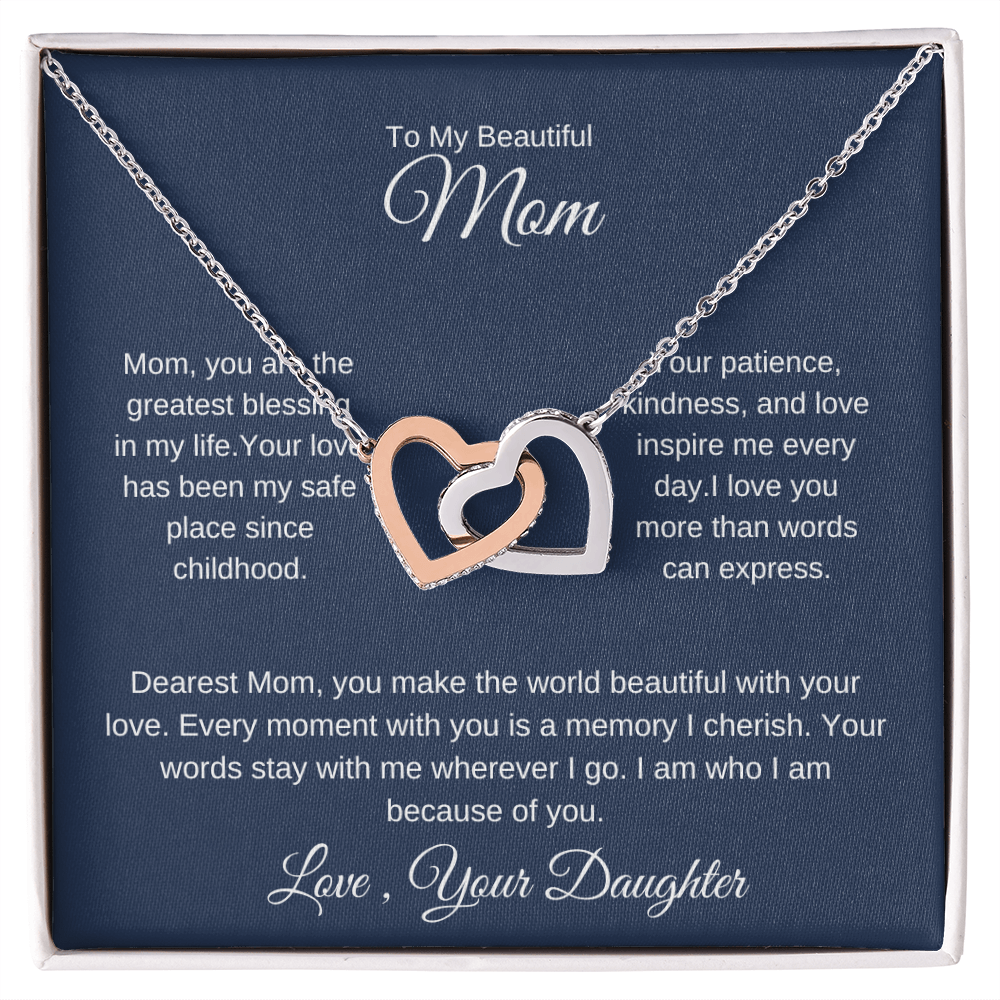 Mom Jewelry Gift – Elegant Heart Pendant That Says “I Love You”