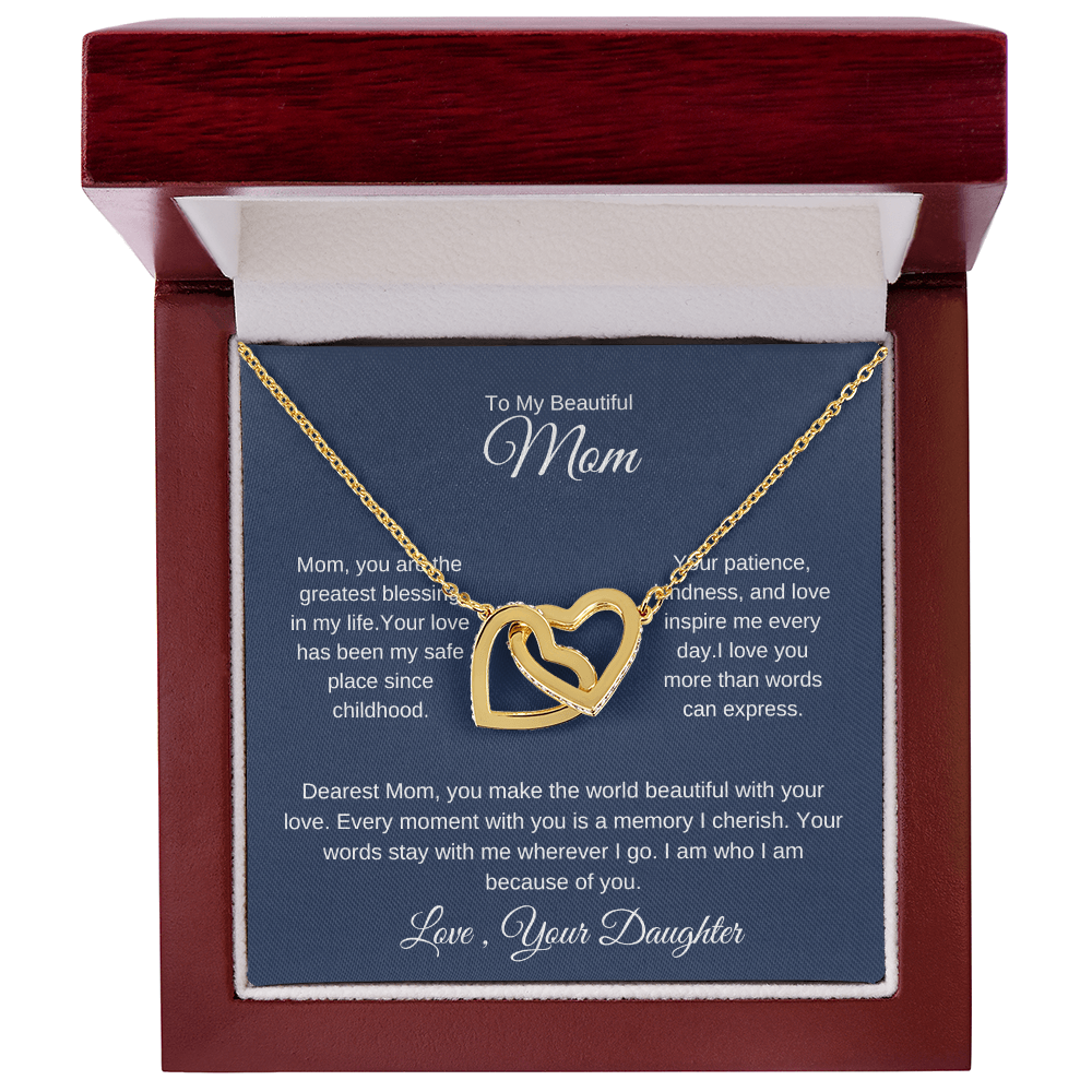 Mom Jewelry Gift – Elegant Heart Pendant That Says “I Love You”