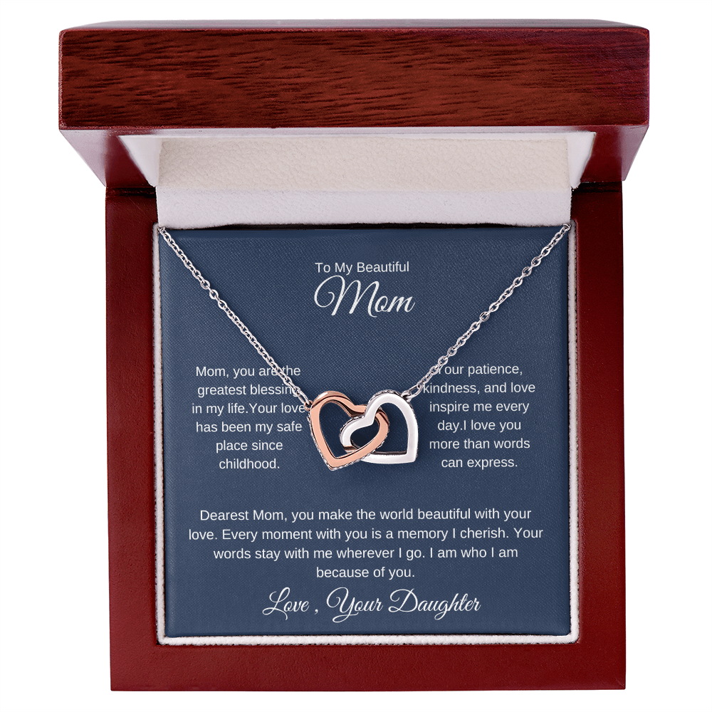 Mom Jewelry Gift – Elegant Heart Pendant That Says “I Love You”