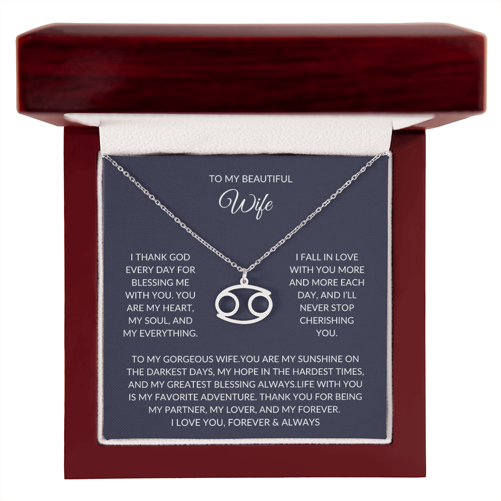 To my beautiful wife - Zodiac Symbol Necklace - Forever Love Gift