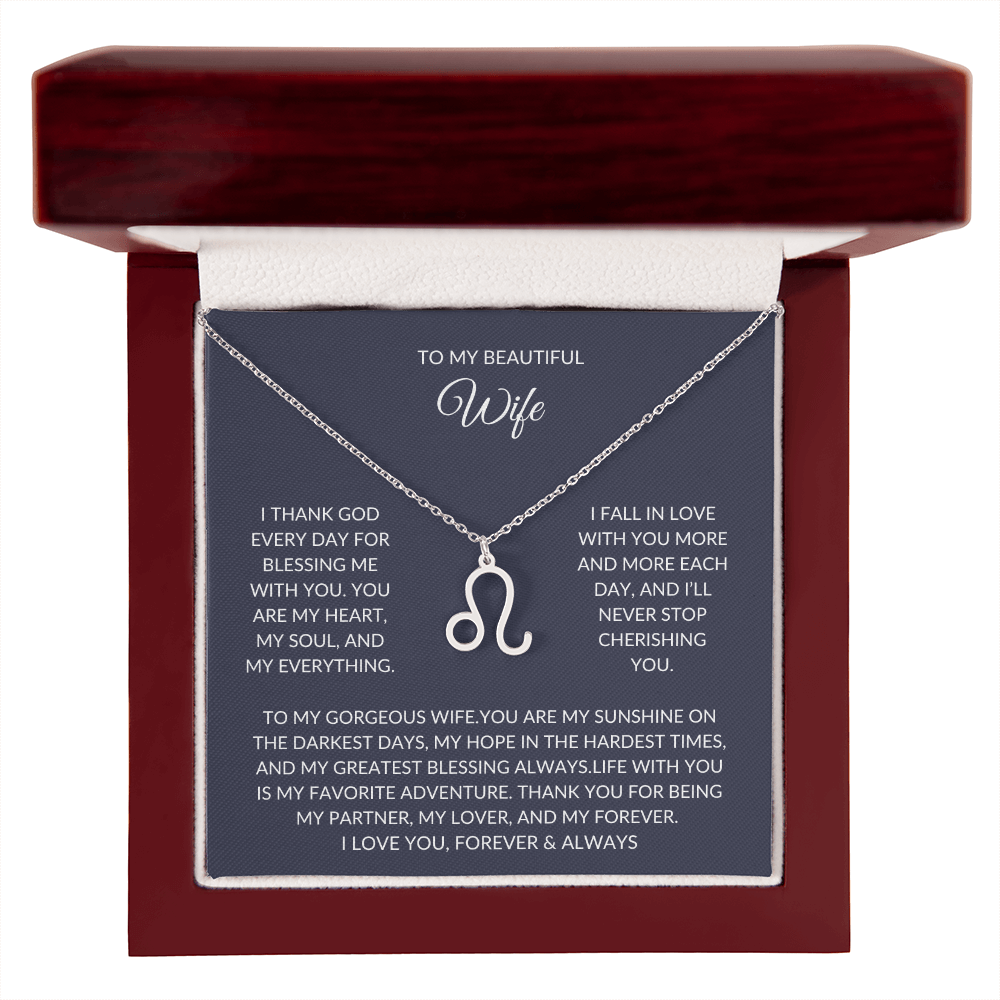 To my beautiful wife - Zodiac Symbol Necklace - Forever Love Gift