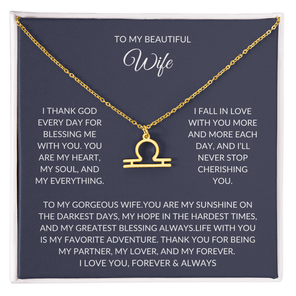 To my beautiful wife - Zodiac Symbol Necklace - Forever Love Gift