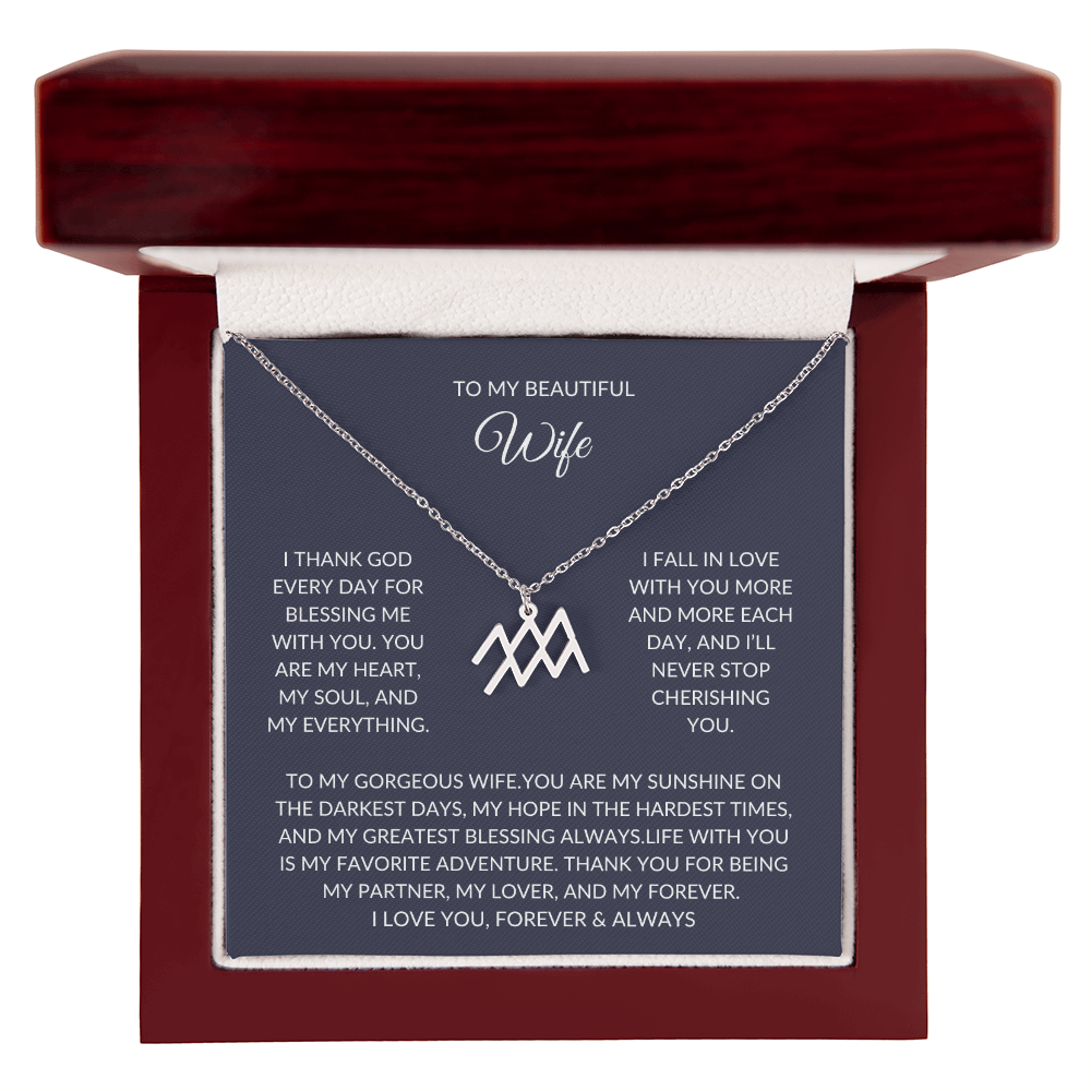 To my beautiful wife - Zodiac Symbol Necklace - Forever Love Gift