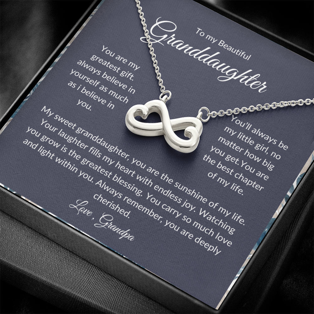 To My Granddaughter - Heart Necklace - Love Grandpa