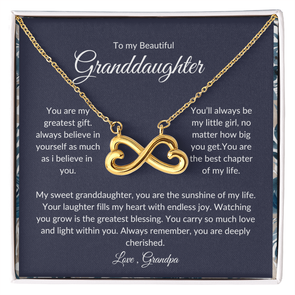 To My Granddaughter - Heart Necklace - Love Grandpa