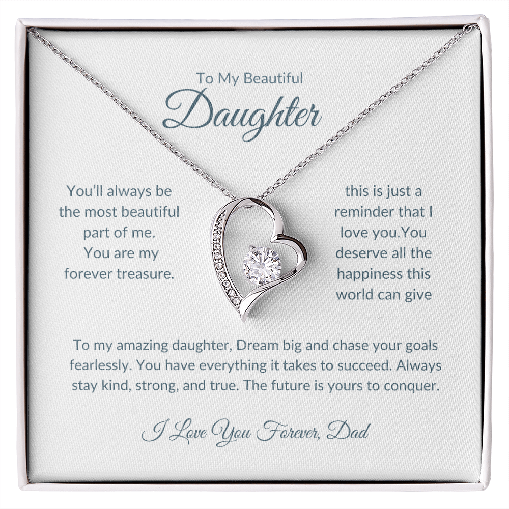 To My Beautiful Daughter | Heart Pendant Necklace | Love Dad