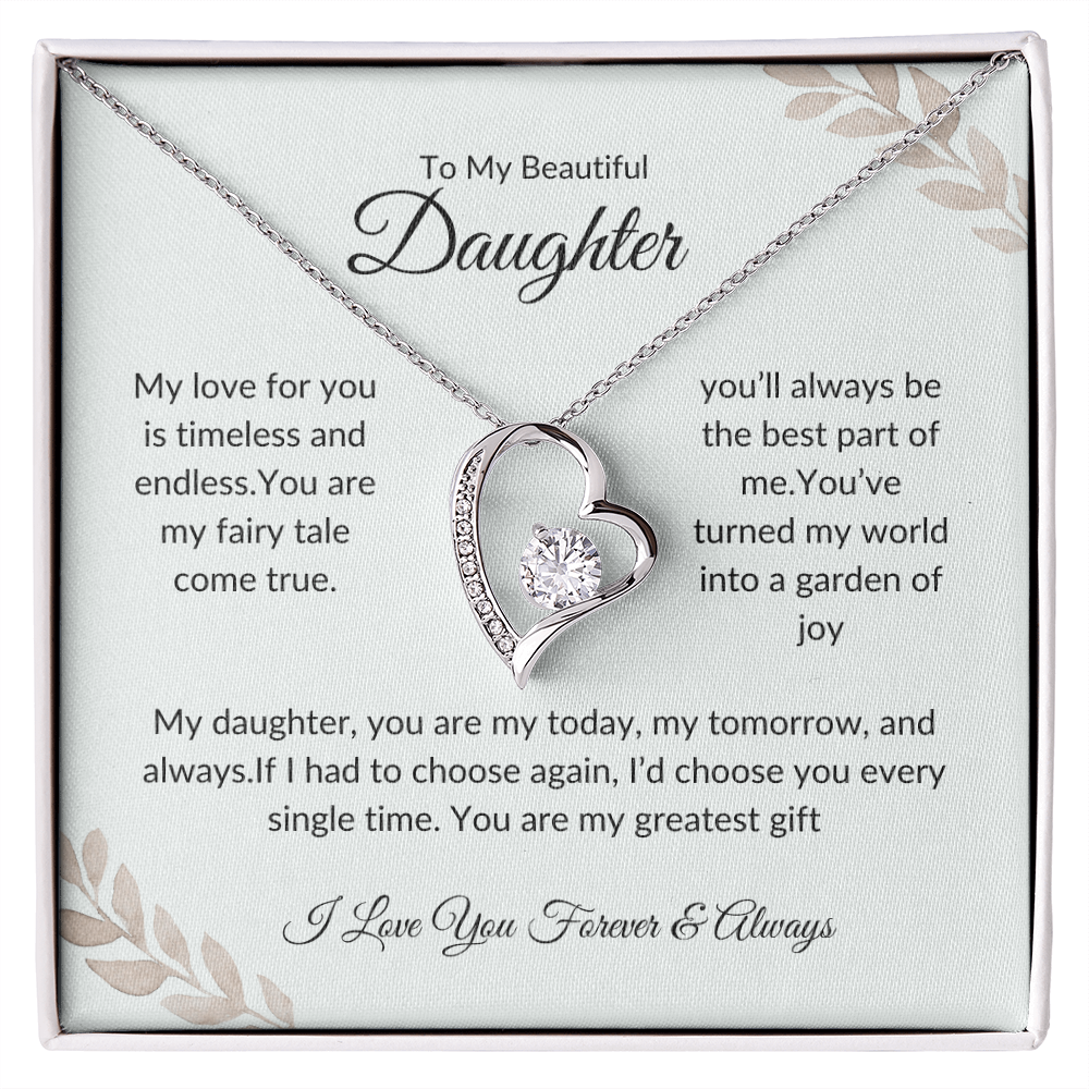 Christmas Necklace for Daughter | Forever Love Pendant | Holiday Gift Idea