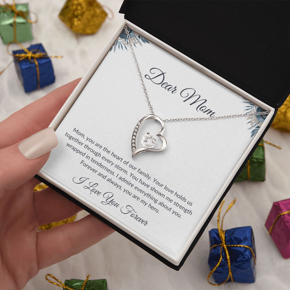 Mom Necklace Gift – Sparkling Love Knot Pendant That Shines Forever