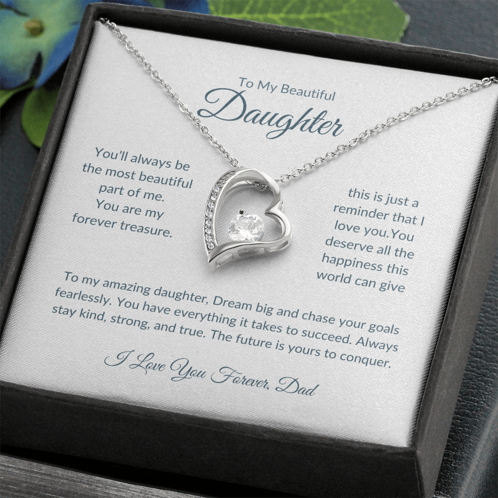 To My Beautiful Daughter | Heart Pendant Necklace | Love Dad