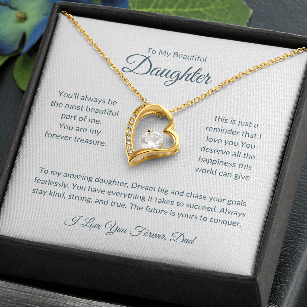 To My Beautiful Daughter | Heart Pendant Necklace | Love Dad