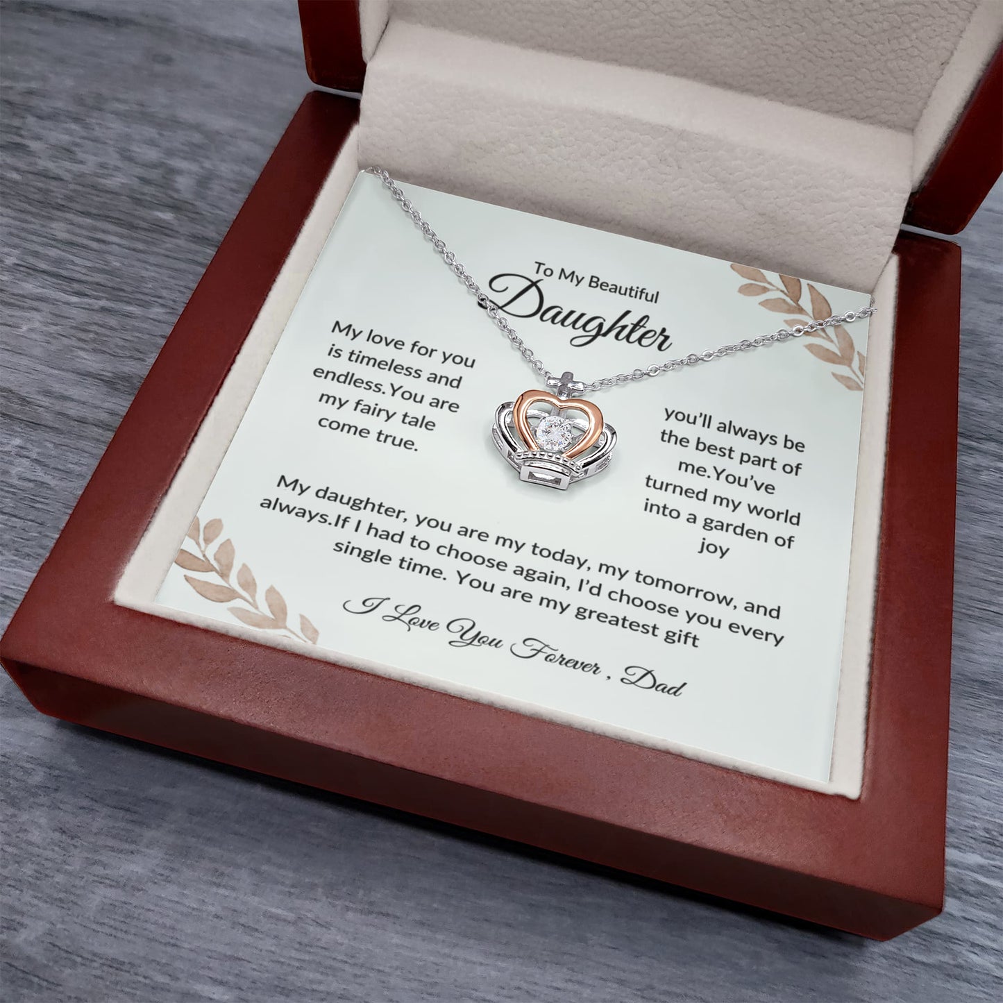 Inspirational Necklace for Daughter | Forever Love Pendant | Love Dad