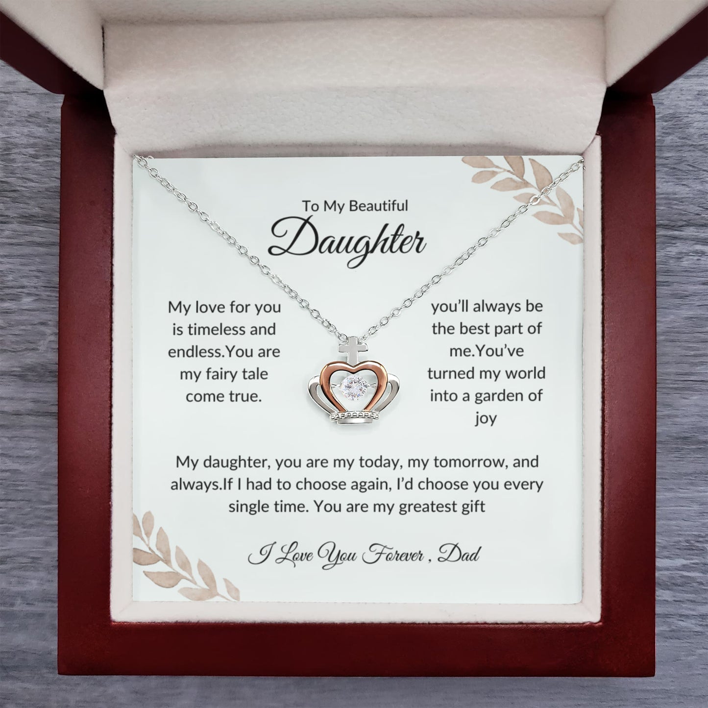 Inspirational Necklace for Daughter | Forever Love Pendant | Love Dad