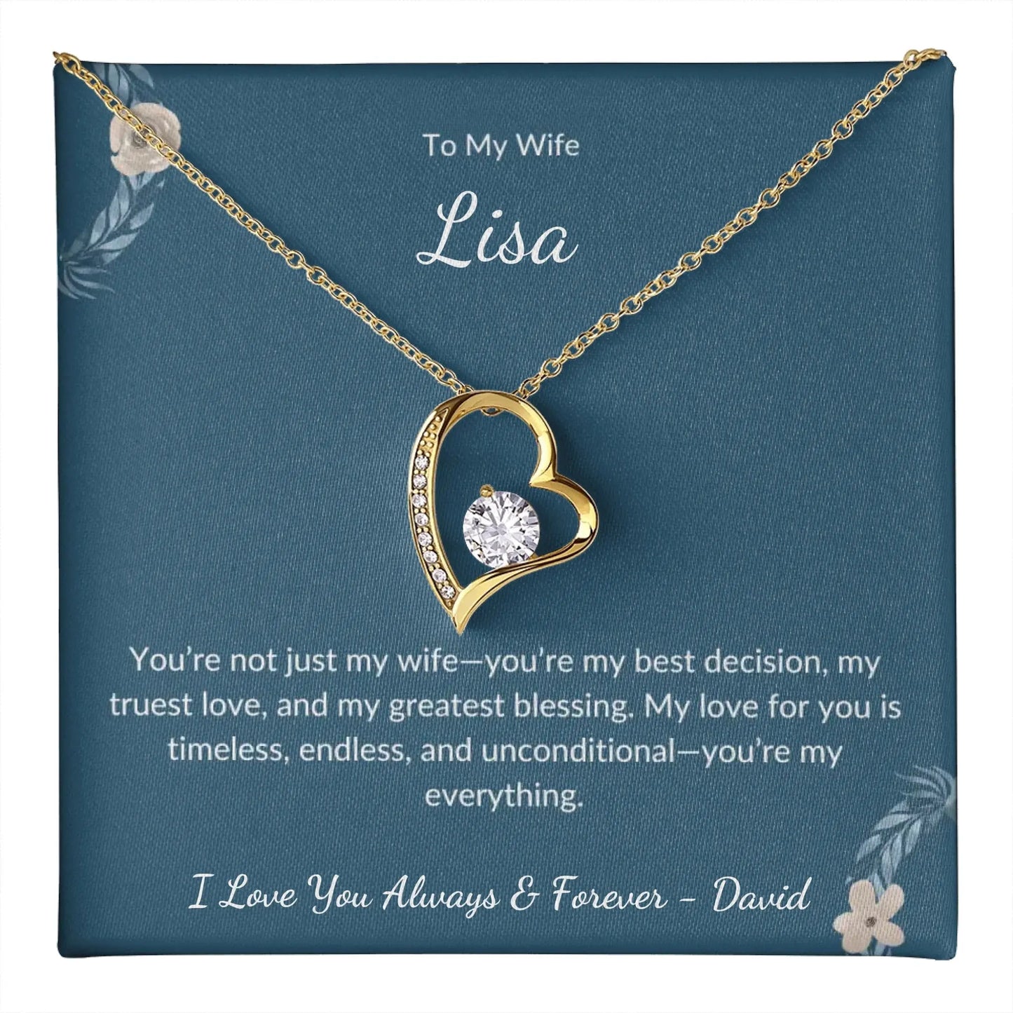 To My Beautiful Wife - Personalized Forever Love Necklace prime Collection Hub