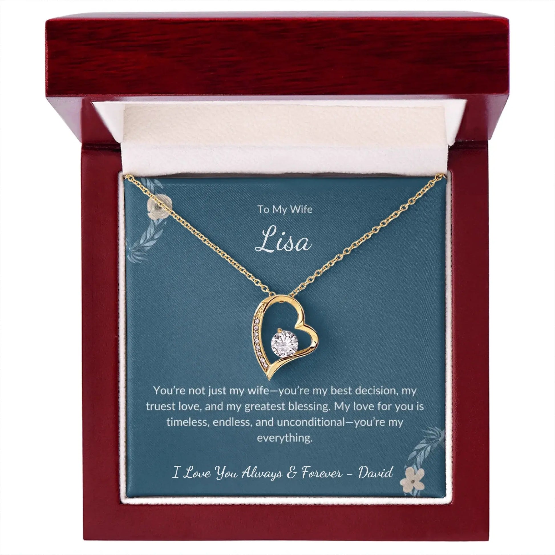 To My Beautiful Wife - Personalized Forever Love Necklace prime Collection Hub