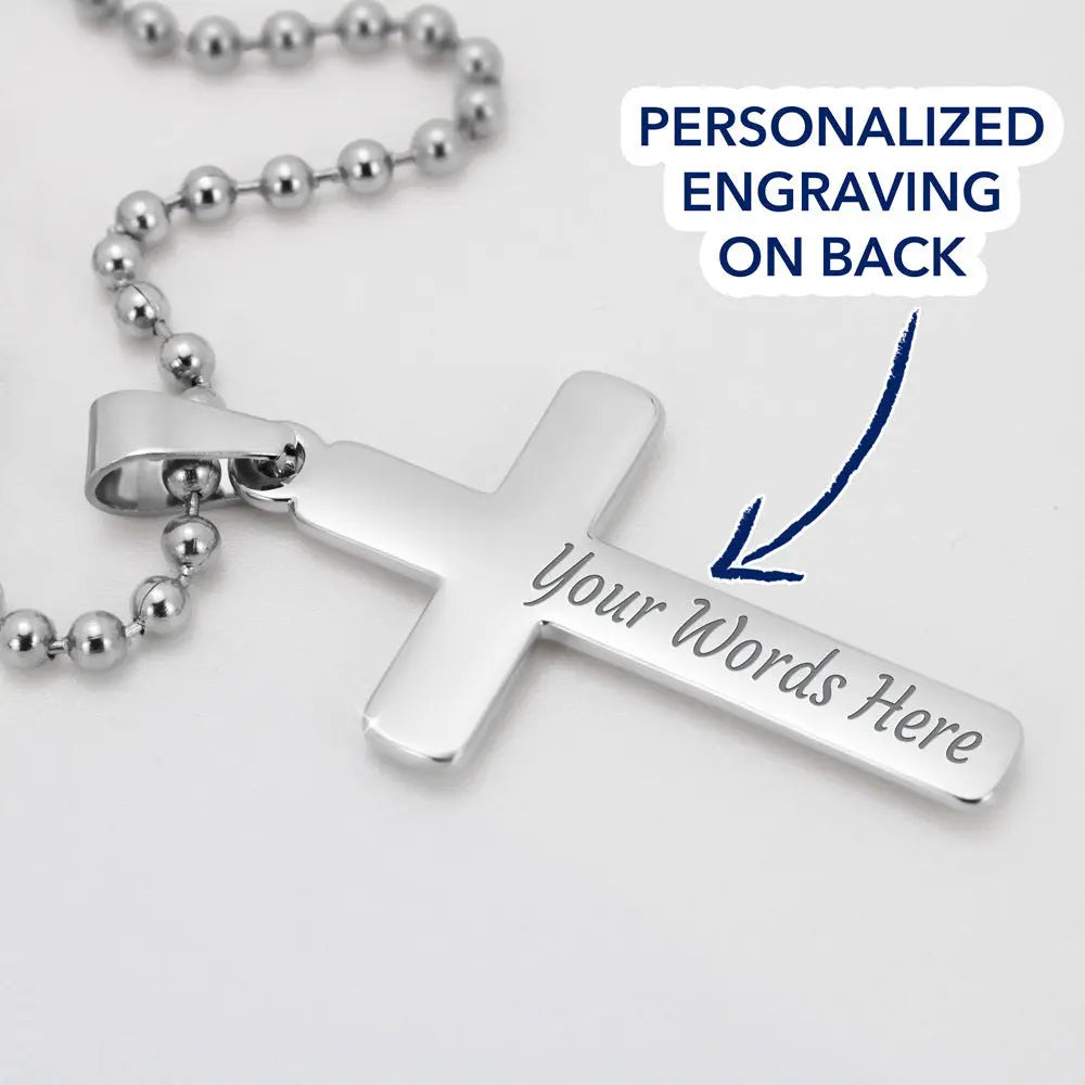 Personalized Cross Necklace Engraved Faith Jewelry Meaningful Gift for Son Christian Keepsake prime Collection Hub