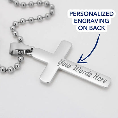 Personalized Cross Necklace Engraved Faith Jewelry Meaningful Gift for Son Christian Keepsake prime Collection Hub