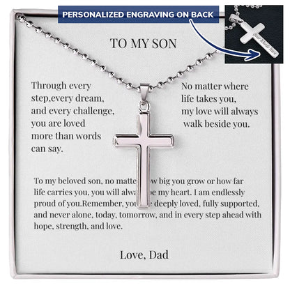Personalized Cross Necklace Engraved Faith Jewelry Meaningful Gift for Son Christian Keepsake prime Collection Hub