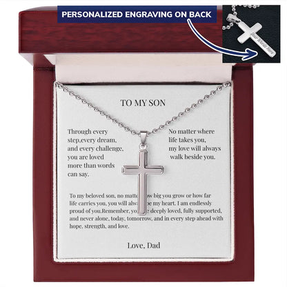 Personalized Cross Necklace Engraved Faith Jewelry Meaningful Gift for Son Christian Keepsake prime Collection Hub