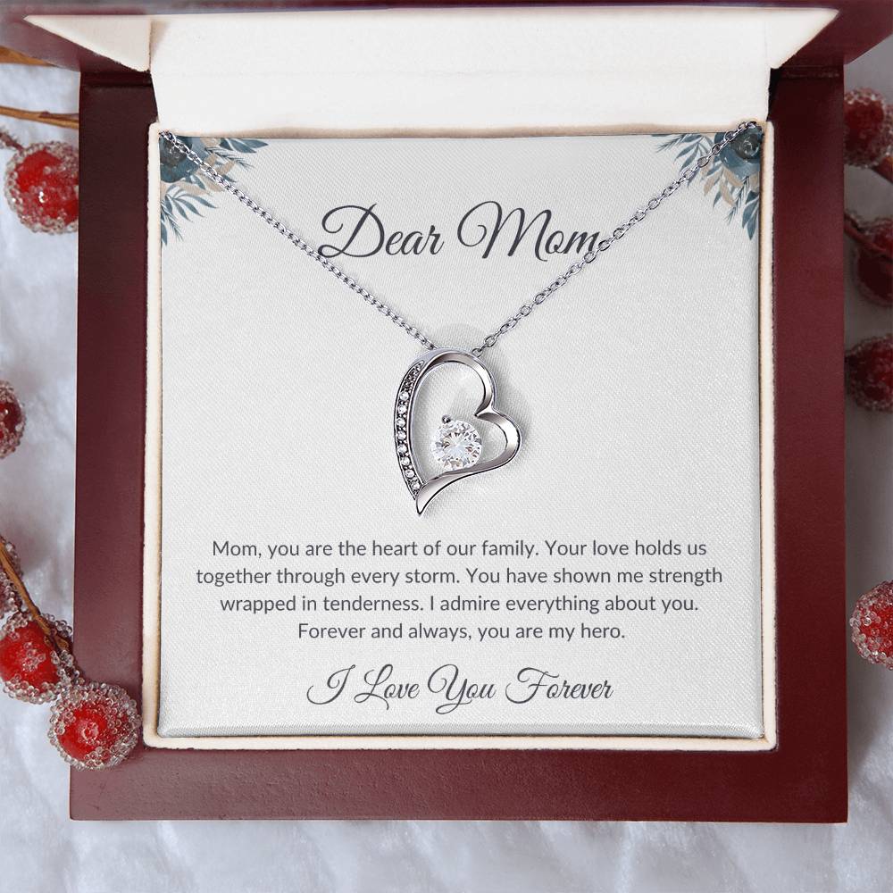 Mom Necklace Gift – Sparkling Love Knot Pendant That Shines Forever