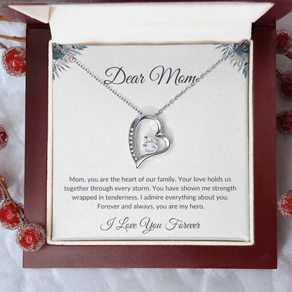 Mom Necklace Gift – Sparkling Love Knot Pendant That Shines Forever