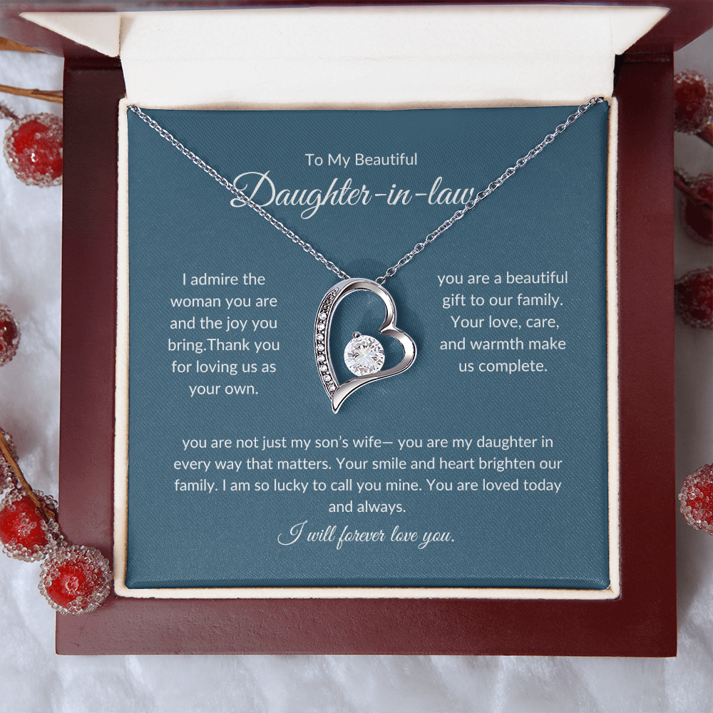 To My Daughter-in-Law – Forever Love Knot Necklace with Sentimental Note