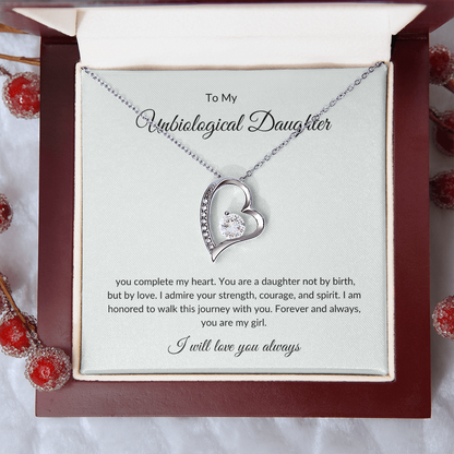 To My Bonus Daughter – Forever Love Necklace with Elegant Gift Box
