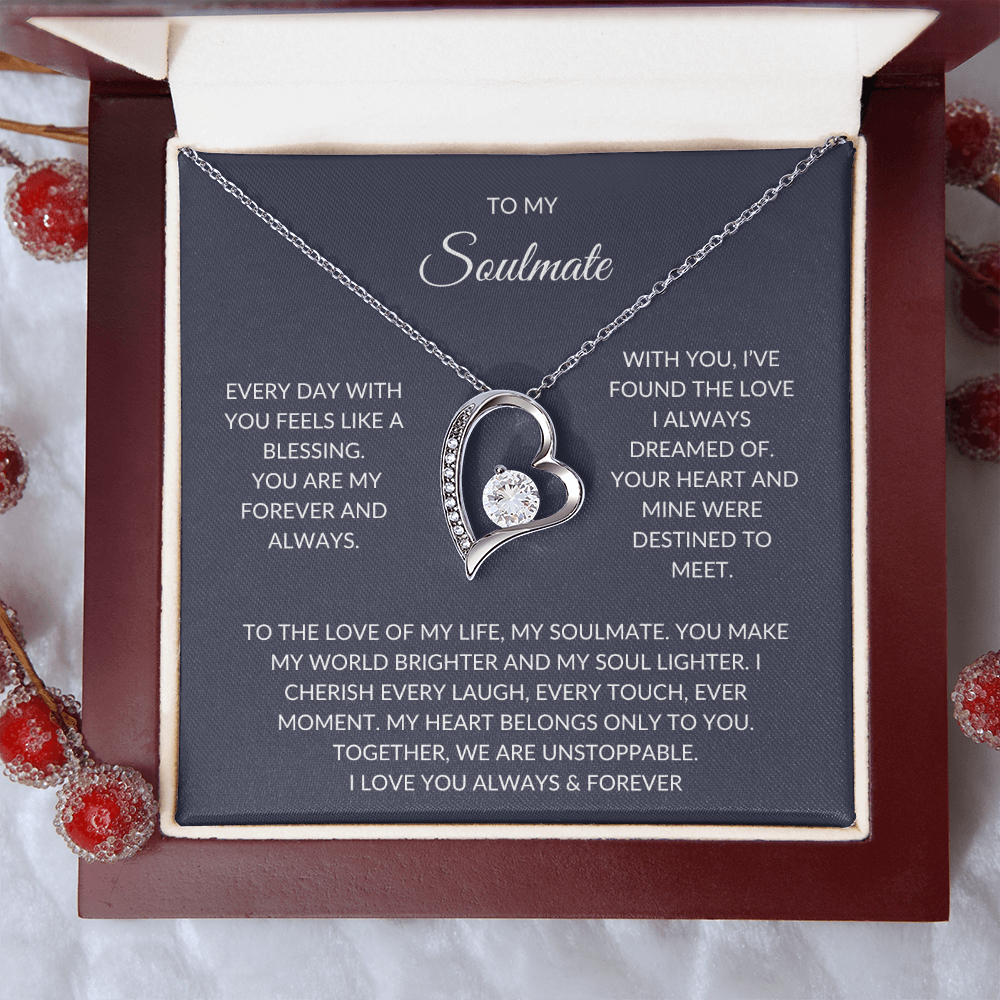 My Soulmate – Heart Pendant Necklace with Love Note