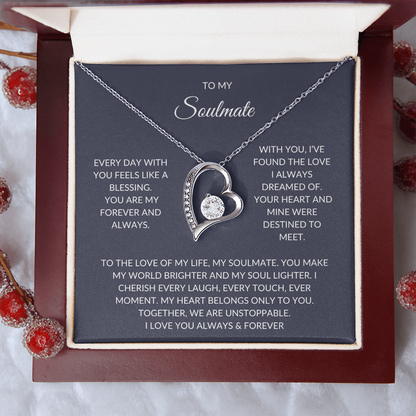 My Soulmate – Heart Pendant Necklace with Love Note