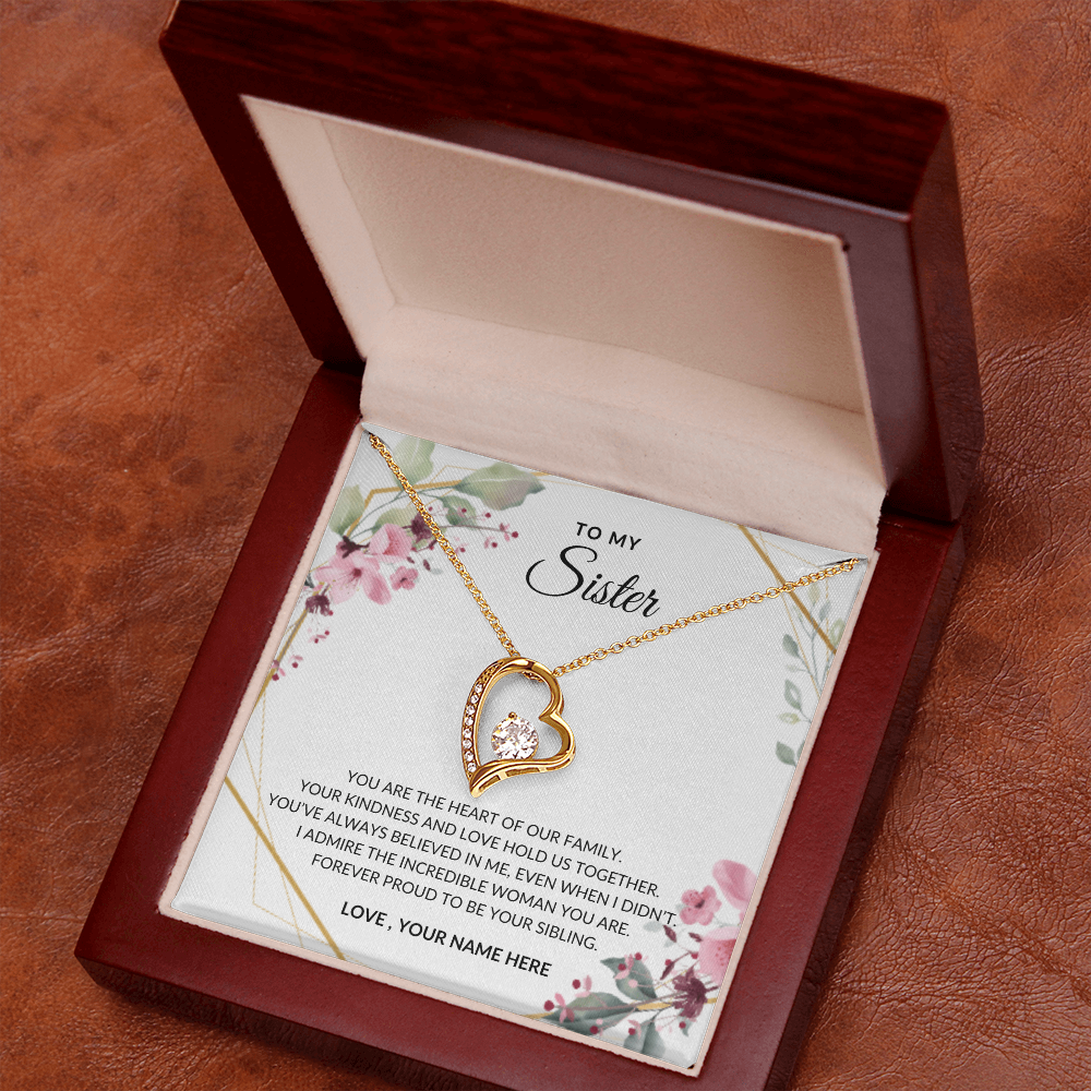 To My Sister – Sparkling Heart Necklace