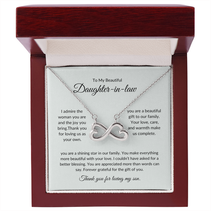 Daughter-in-Law Necklace Gift – Heart Pendant with Elegant Gift Box