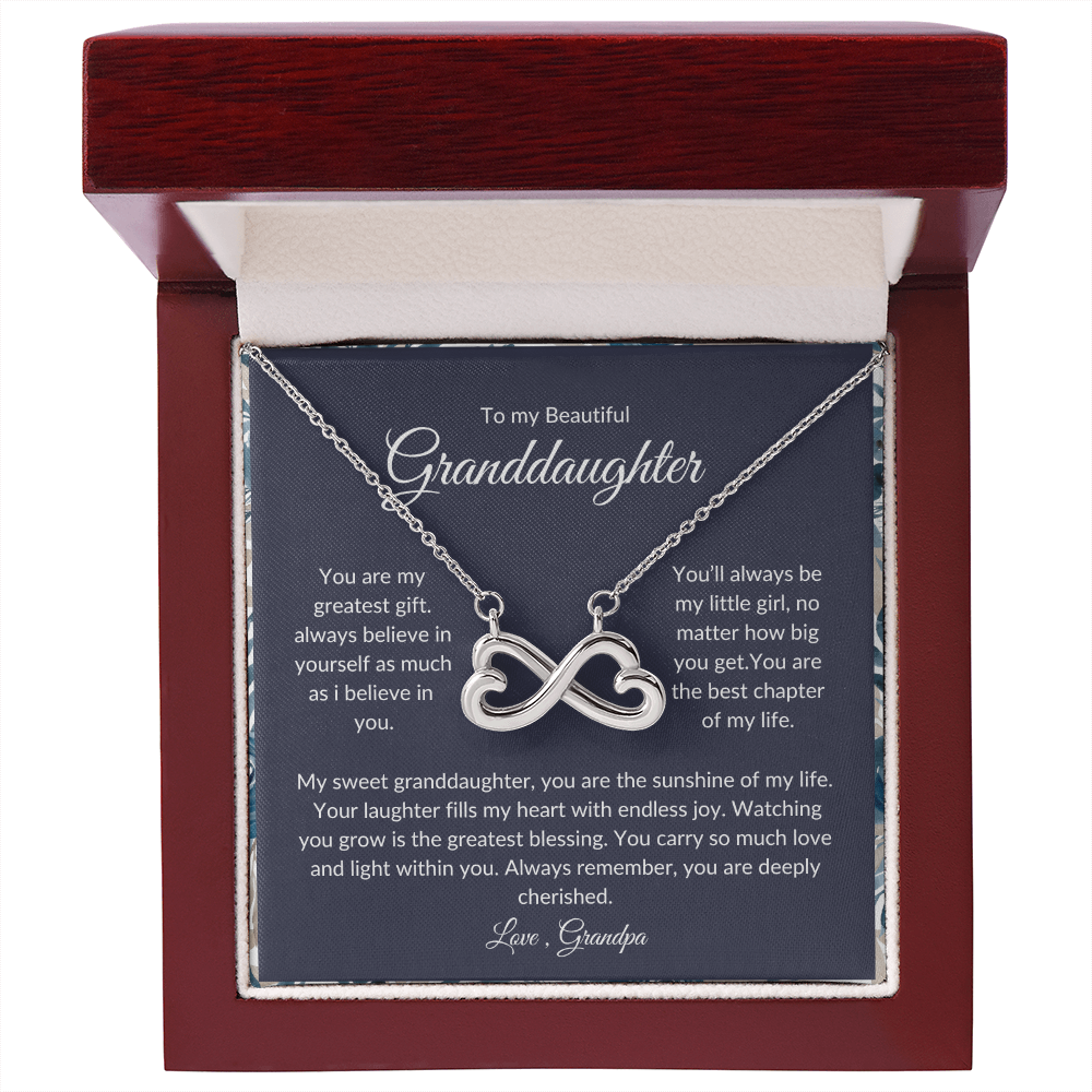 To My Granddaughter - Heart Necklace - Love Grandpa