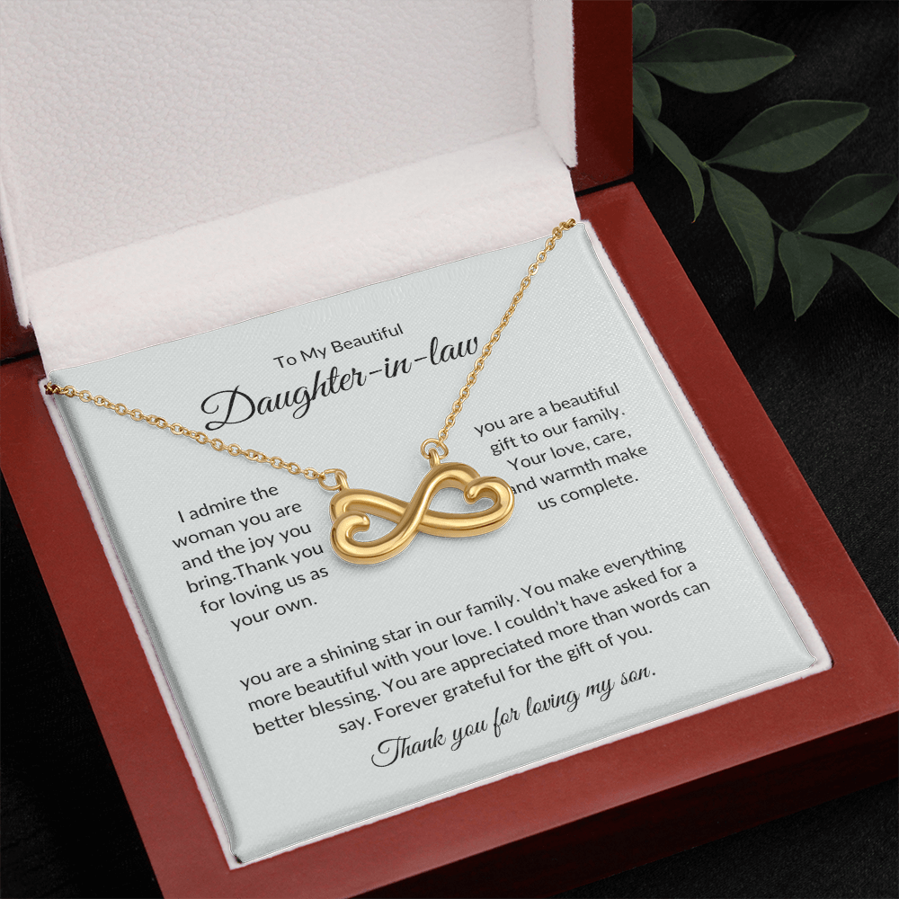 Daughter-in-Law Necklace Gift – Heart Pendant with Elegant Gift Box