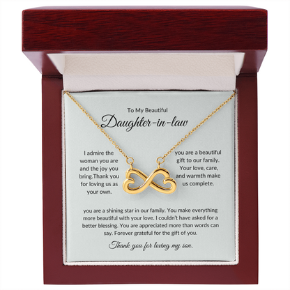 Daughter-in-Law Necklace Gift – Heart Pendant with Elegant Gift Box
