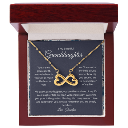 To My Granddaughter - Heart Necklace - Love Grandpa