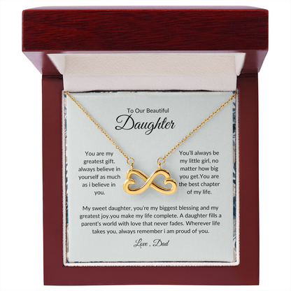 To My Beautiful Daughter | Heart Pendant Necklace | Love Dad