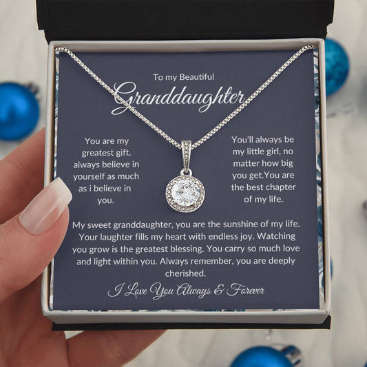 To My Granddaughter – Sparkling Pendant Necklace