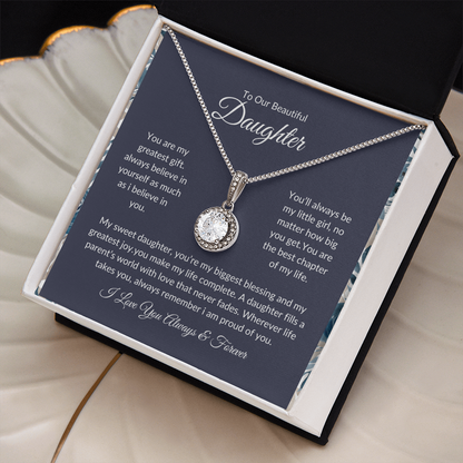 To  My Daughter - Sparkling Necklace - Love Dad
