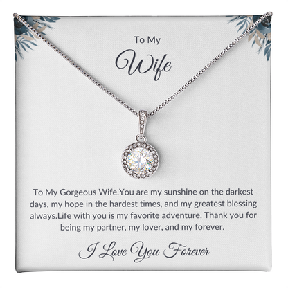To My Wife – Sparkling Love Pendant – A Symbol of Endless Affection