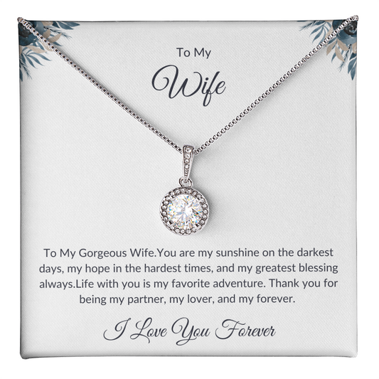 To My Wife – Sparkling Love Pendant – A Symbol of Endless Affection
