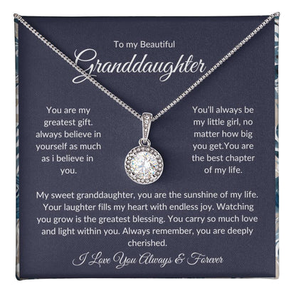 To My Granddaughter – Sparkling Pendant Necklace